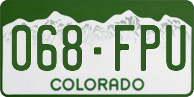 CO license plate 068FPU