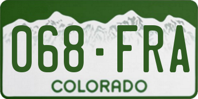 CO license plate 068FRA