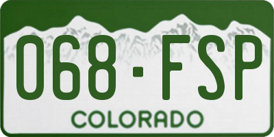 CO license plate 068FSP