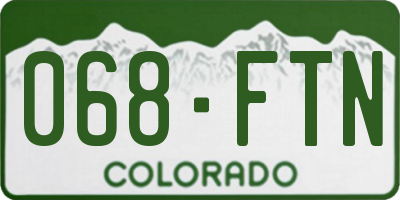 CO license plate 068FTN