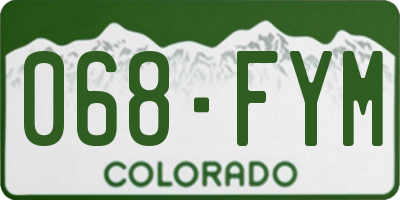 CO license plate 068FYM