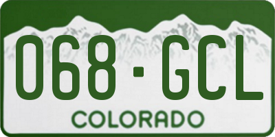 CO license plate 068GCL
