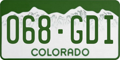 CO license plate 068GDI