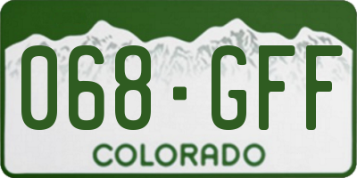 CO license plate 068GFF