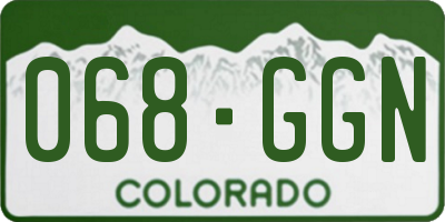 CO license plate 068GGN