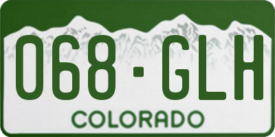 CO license plate 068GLH