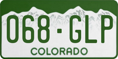 CO license plate 068GLP
