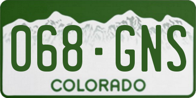 CO license plate 068GNS
