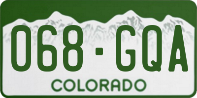 CO license plate 068GQA