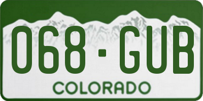 CO license plate 068GUB