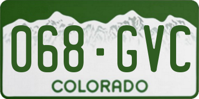 CO license plate 068GVC