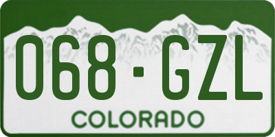 CO license plate 068GZL