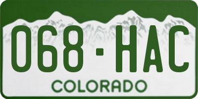 CO license plate 068HAC