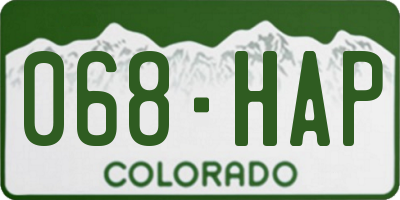 CO license plate 068HAP