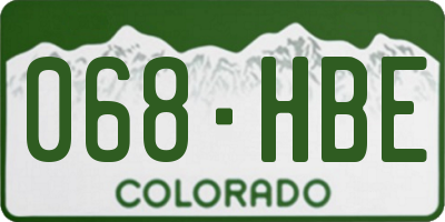 CO license plate 068HBE
