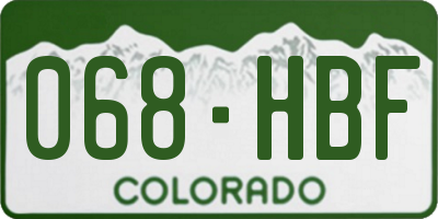 CO license plate 068HBF