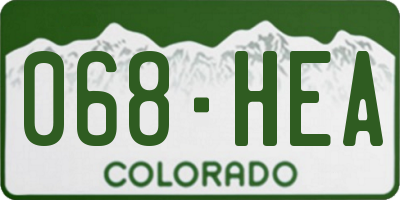 CO license plate 068HEA