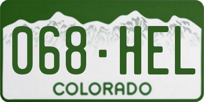 CO license plate 068HEL