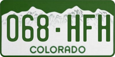 CO license plate 068HFH