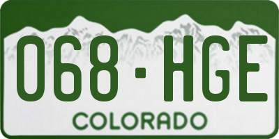 CO license plate 068HGE