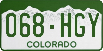 CO license plate 068HGY