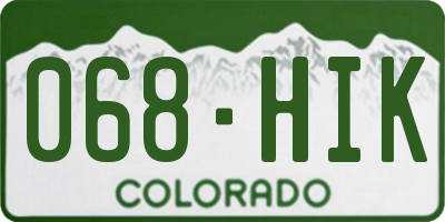 CO license plate 068HIK