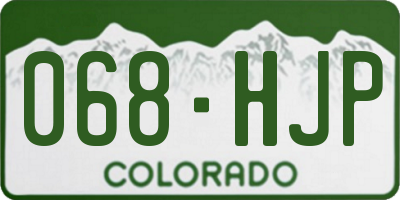 CO license plate 068HJP