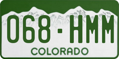 CO license plate 068HMM