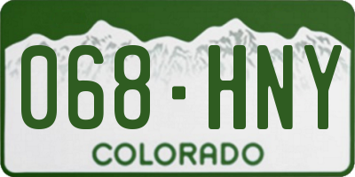 CO license plate 068HNY
