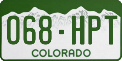 CO license plate 068HPT