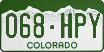 CO license plate 068HPY