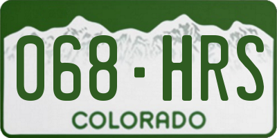 CO license plate 068HRS
