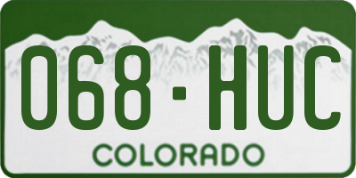 CO license plate 068HUC
