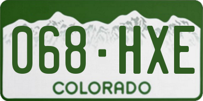 CO license plate 068HXE