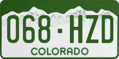 CO license plate 068HZD