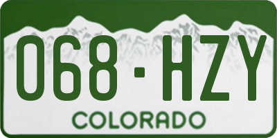 CO license plate 068HZY