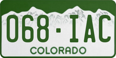 CO license plate 068IAC