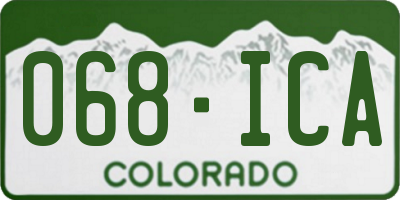 CO license plate 068ICA