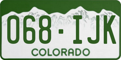 CO license plate 068IJK