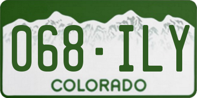 CO license plate 068ILY