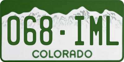 CO license plate 068IML