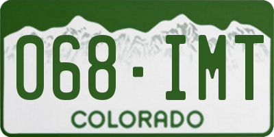 CO license plate 068IMT