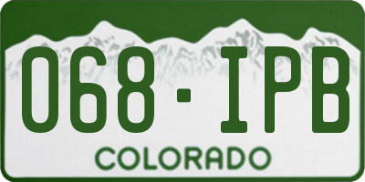 CO license plate 068IPB