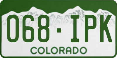 CO license plate 068IPK