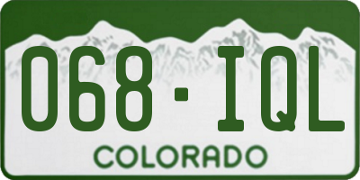 CO license plate 068IQL