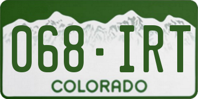 CO license plate 068IRT
