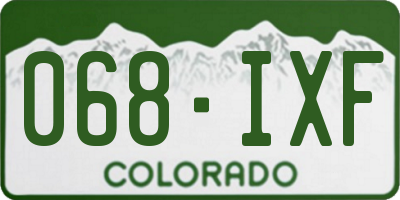 CO license plate 068IXF