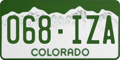 CO license plate 068IZA