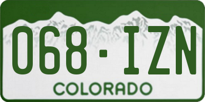 CO license plate 068IZN