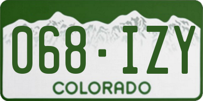 CO license plate 068IZY